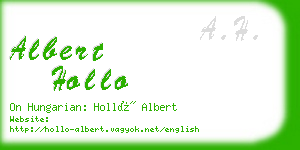 albert hollo business card